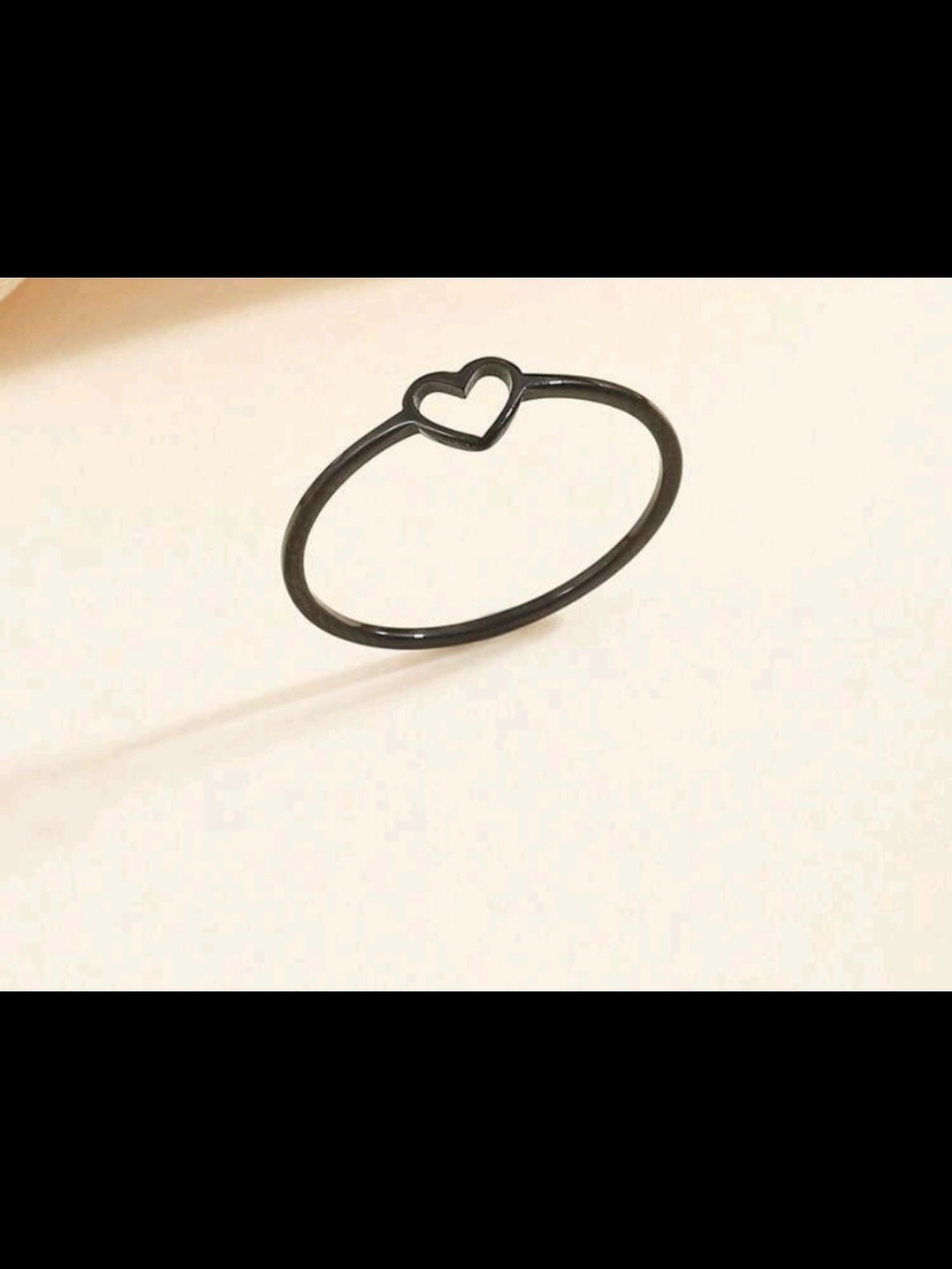 Black Heart Outline Ring - Women Jewelry